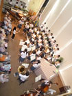 30日　松尾中学吹奏学部　総勢50名でラウンジも壮観！