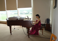 5日　七夕コンサート　ソプラノ・アルト・ピアノ　華やかな衣装で歌と演奏を